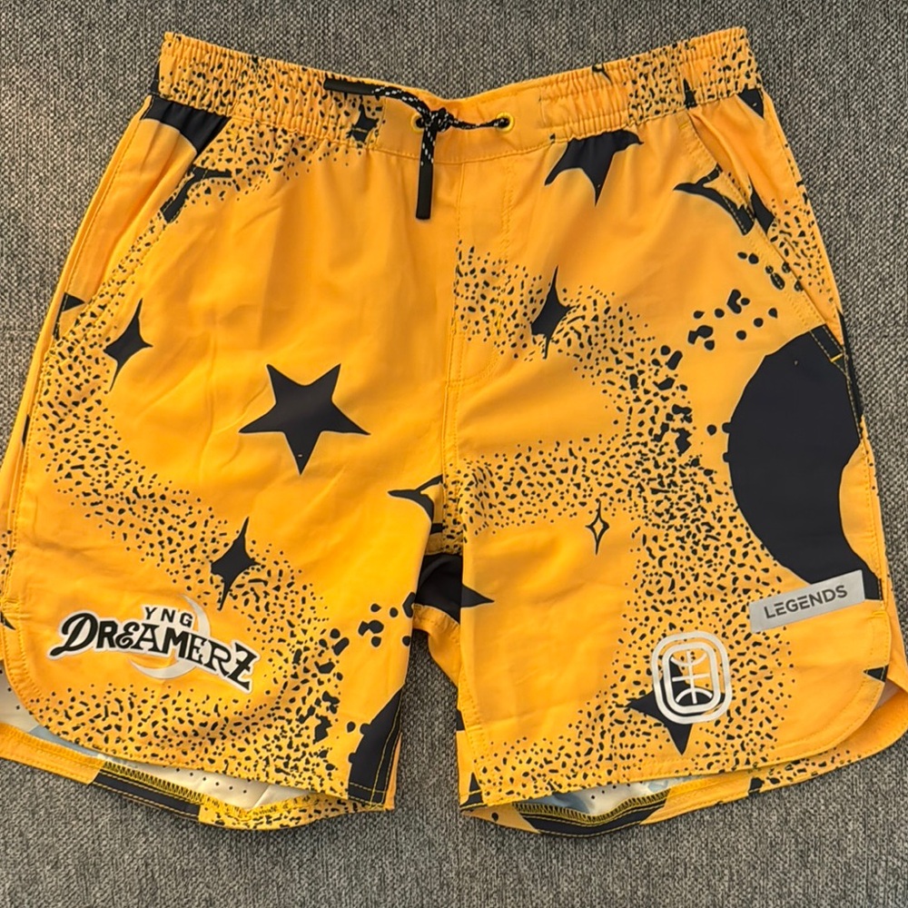 Overtime Yellow and Black Celestial Shorts